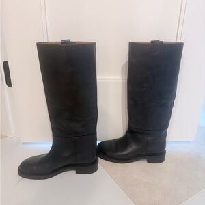 COS Black Leather riding boots